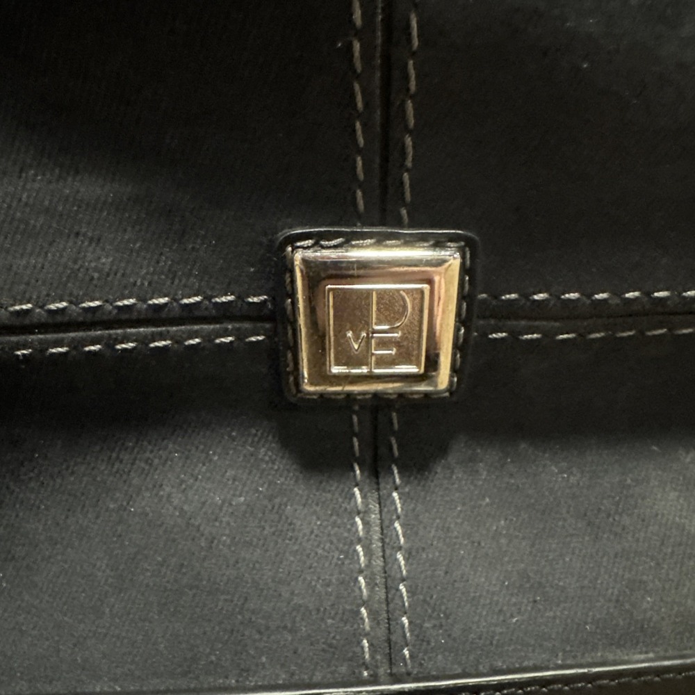 Diane Von Furstenberg DVF Black Suede Roller Travel Duffle Bag Suitcase Leather - Picture 2 of 12